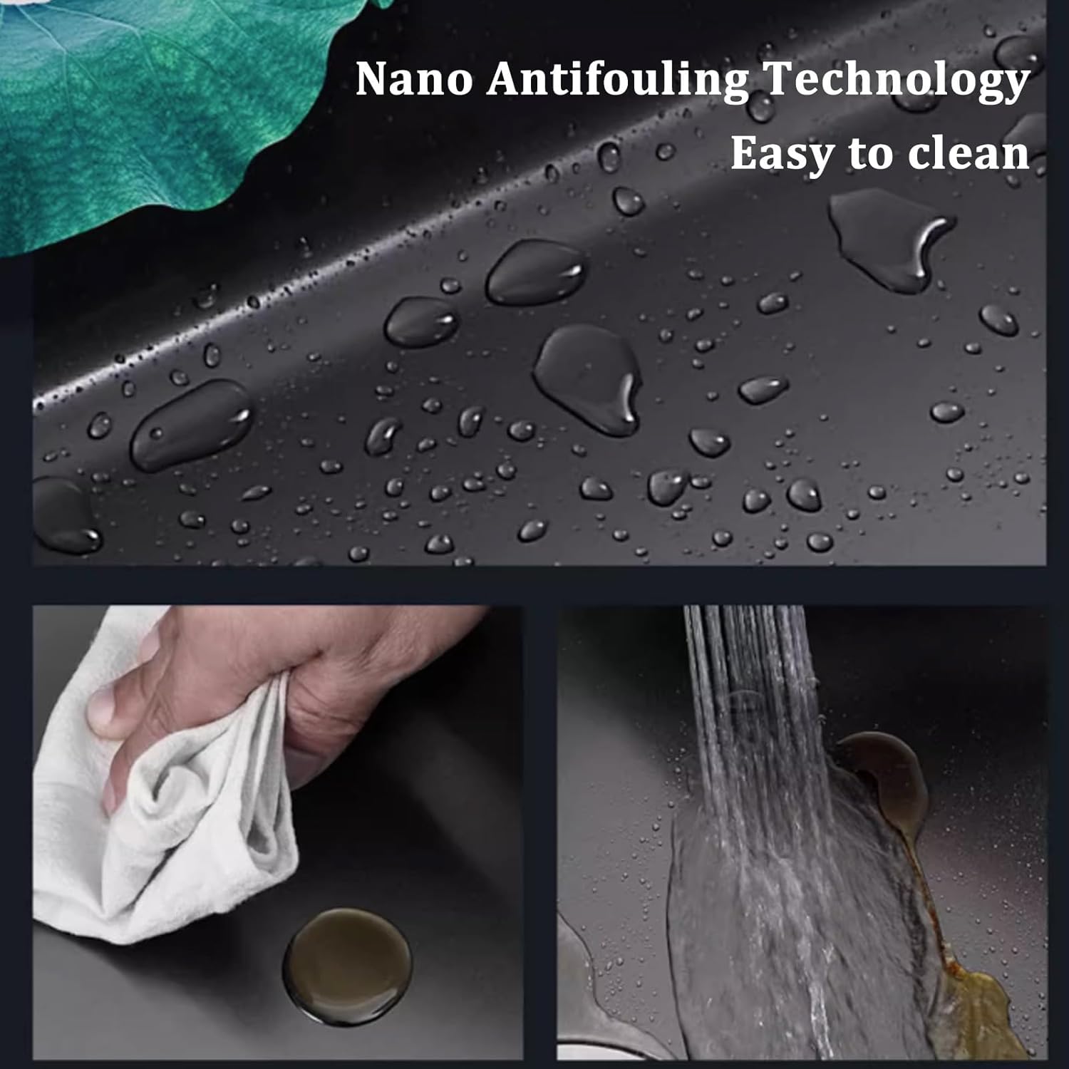 Kitchen Sink Tap,Black Kitchen Sink Double Bowl Sink Large Capacity Sink Stainless Steel Large Sink Including Faucet and Other Accessories (100x45x20cm)