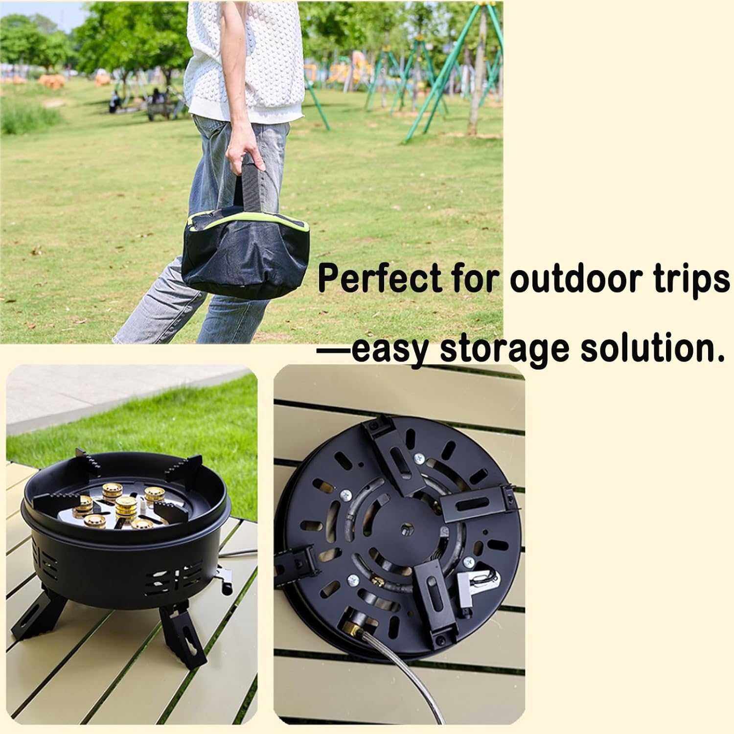 11 inch Portable Propane Fire Pits,Gas Fire Pit Bowl for Outside,One-Touch Ignition,Butane Firepit for Camping, Patio, Yard, Garden