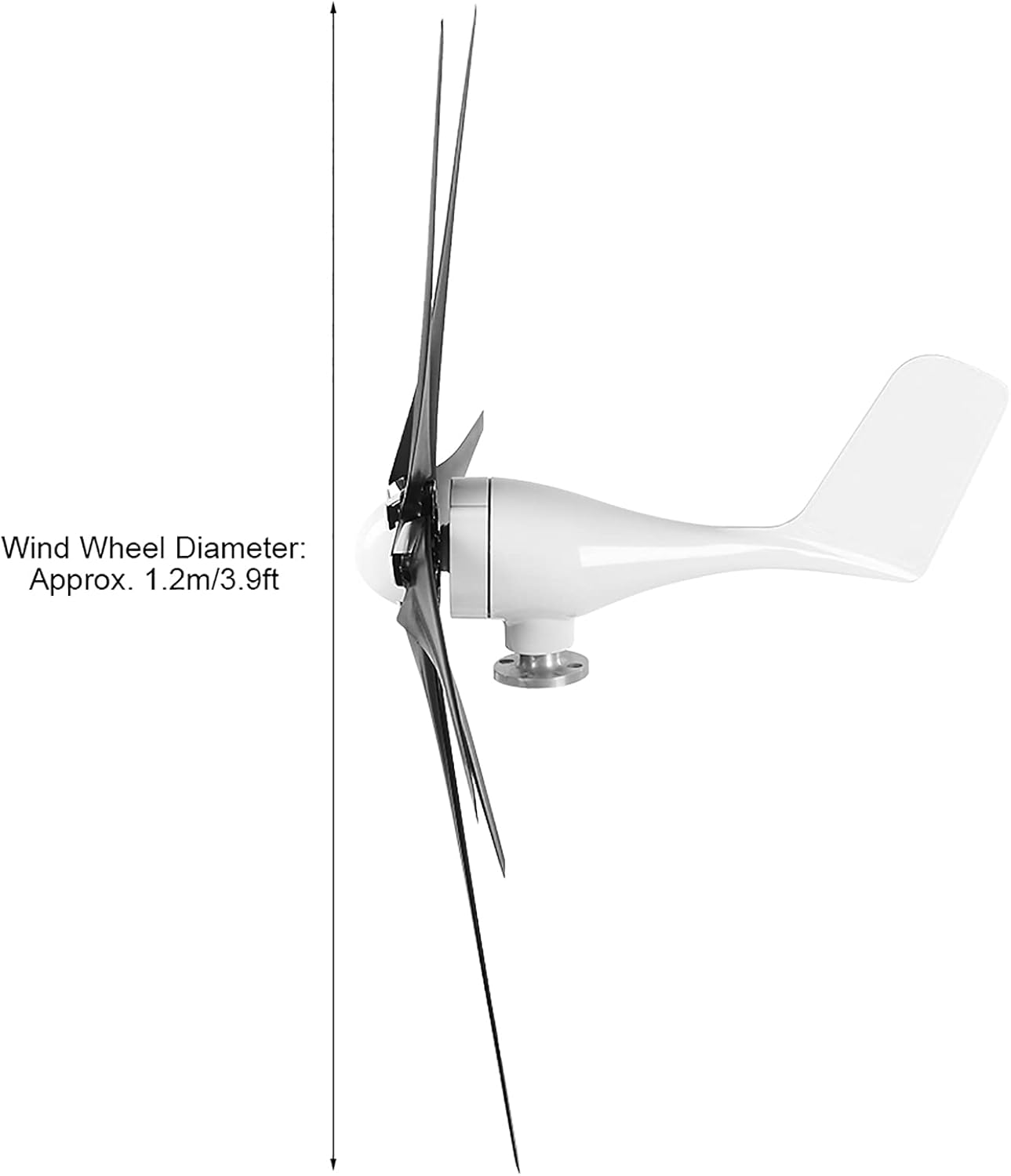100W Wind Turbine Generator, 6 Blade High Efficiency Power Supply for Industrial Homes (12V)