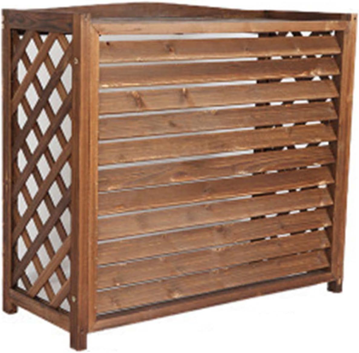 Outside Units Central Air Conditioning Cover Privacy Fence Screen,preservative Wood Air Conditioner Flower Stand Louver Grill Dust Cover, Decorative Garden Terrace Freestanding Privacy Fence