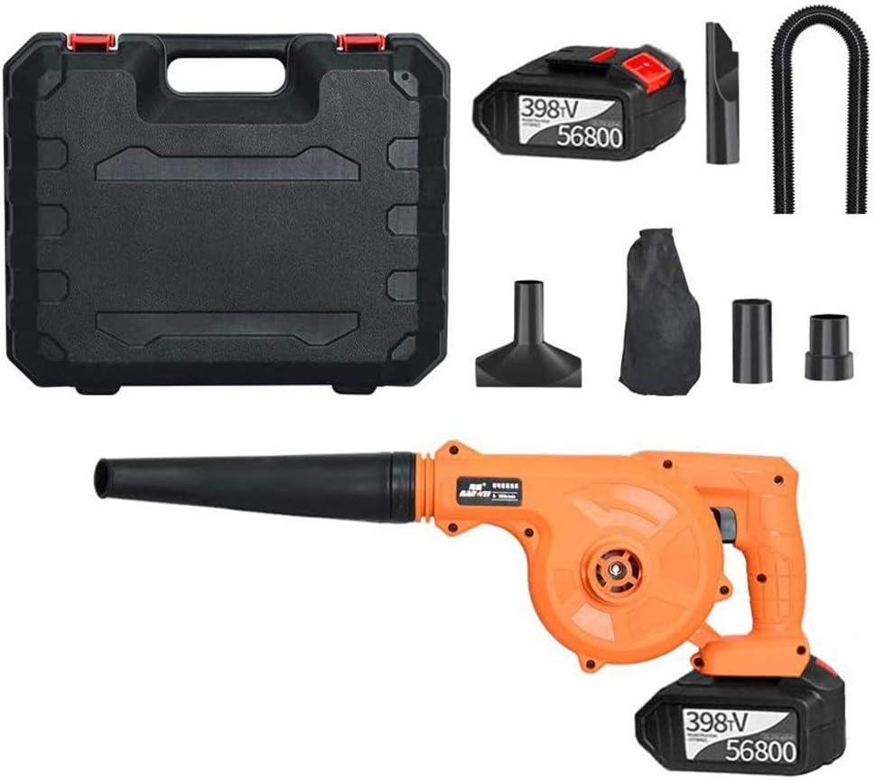 Convenient 2-in-1 Cordless Blower Handheld Leaf Blower Vacuum Cleaner Cordless Air Turbine Garden Leaf Blower for Home Cleaning (Color : Battery2, Size : 528Tv) TDF (Battery*2 528TV)