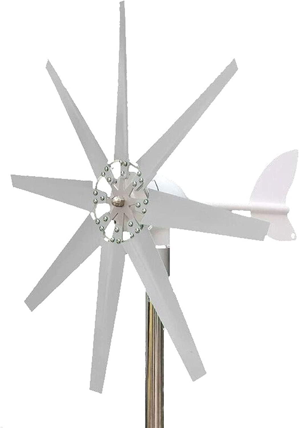 LiuSj JUnSt Noiseless with MPPT Controller Vertical Turbine Generator,1000W 12V 24V 48V White 8 Blades Wind Turbine for Home Hybrids Streetlight Use