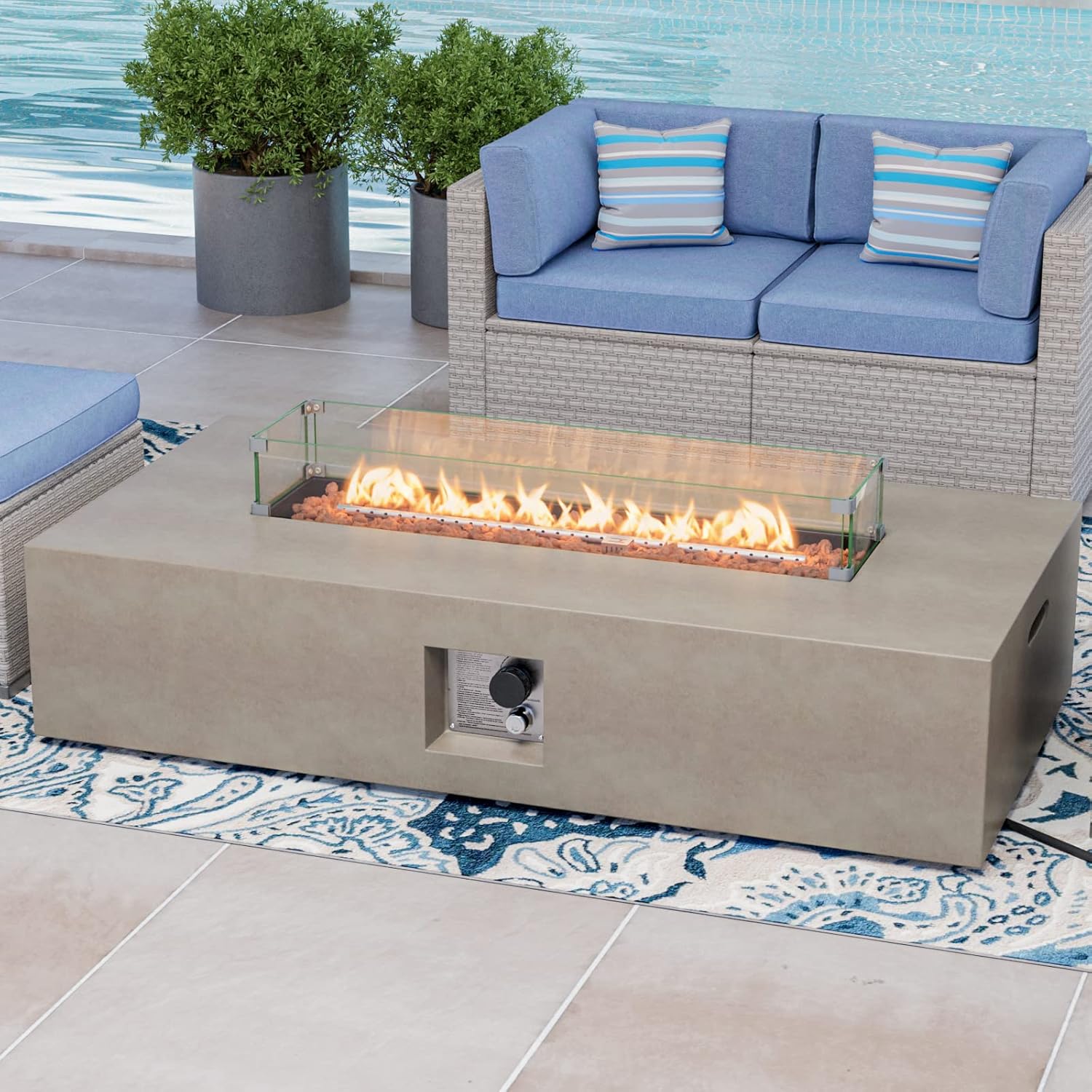 COSIEST Outdoor Propane Fire Pit Table 56