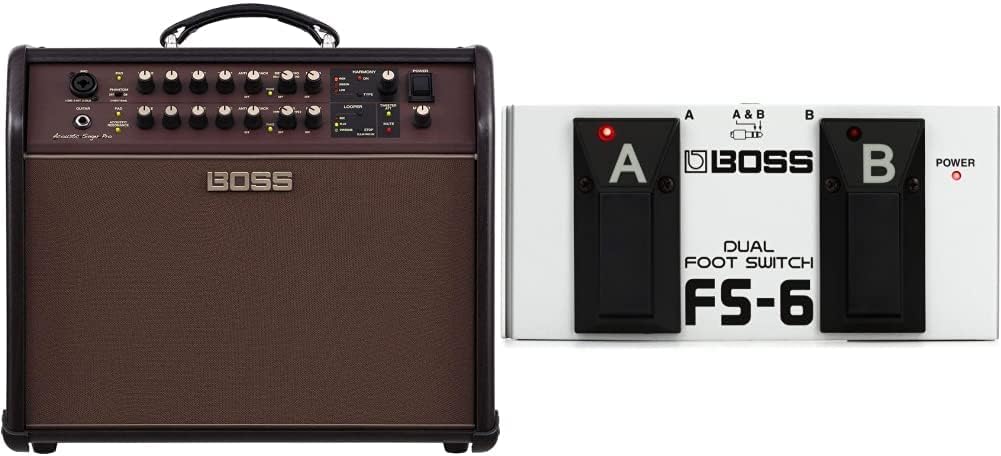 Boss Acoustic Singer Pro 120-Watt Bi-Amp Acoustic Combo with FX and Boss FS-6 Dual Foot Switch