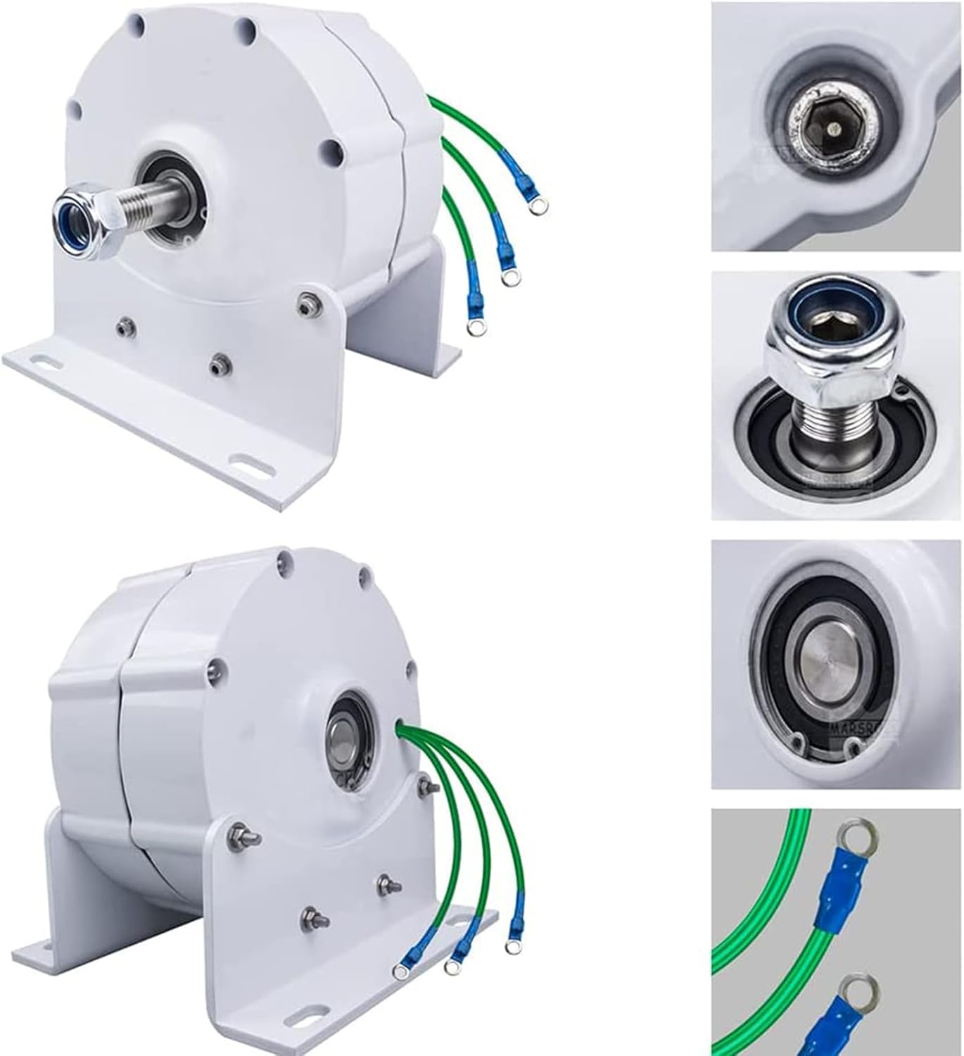 220V-12V Low RPM Alternator, Permanent Magnet 3 Phase Electric Motor Gearless 6500W with Base for Hydro Generators and Wind Turbines