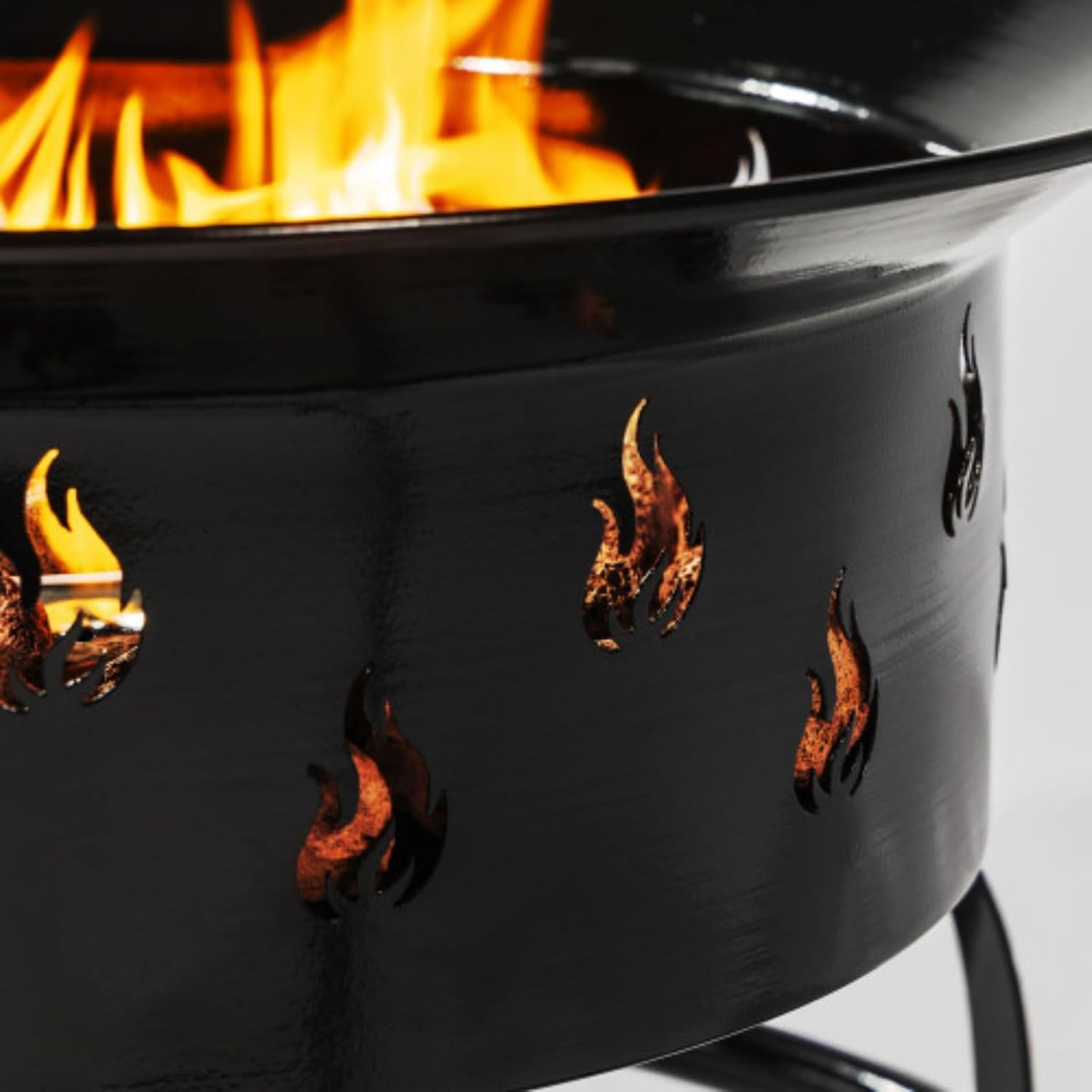 Mini Fire Pit, Outdoor Portable Fire Pit, Steel Camping Fire Pit with Volcanic Rocks for Garden Outdoor Patio