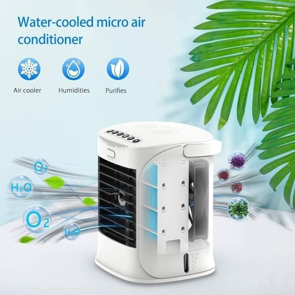 Mini Portable Air Conditioner, Personal Evaporative Air Cooler, Desk Cooling Fan, Mini Air Conditioner for Bedroom Office Outdoor