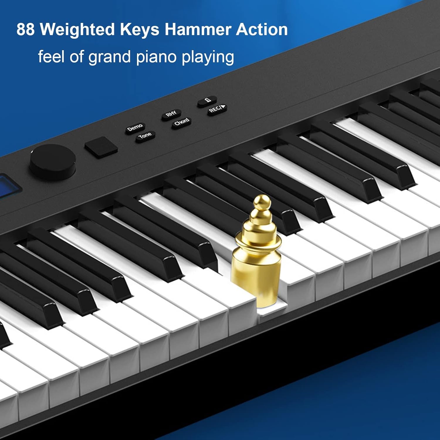 88-Key Weighted Digital Piano Hammer-Action Touch Sensitivity Full Size Keyboard Piano Music Instrument Piano With Stereo Speakers Bluetooth MIDI Connection For Professional and Beginners