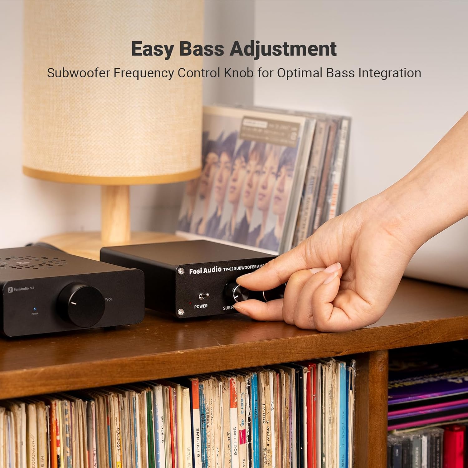 Fosi Audio TP-02 Subwoofer Amplifier Home Audio, Mini Bass Amp Mono Subwoofer Amp, with TDA7498E Chip 220W Volume and Frequency Control, for Powered Passive Subwoofers Bass Shakers