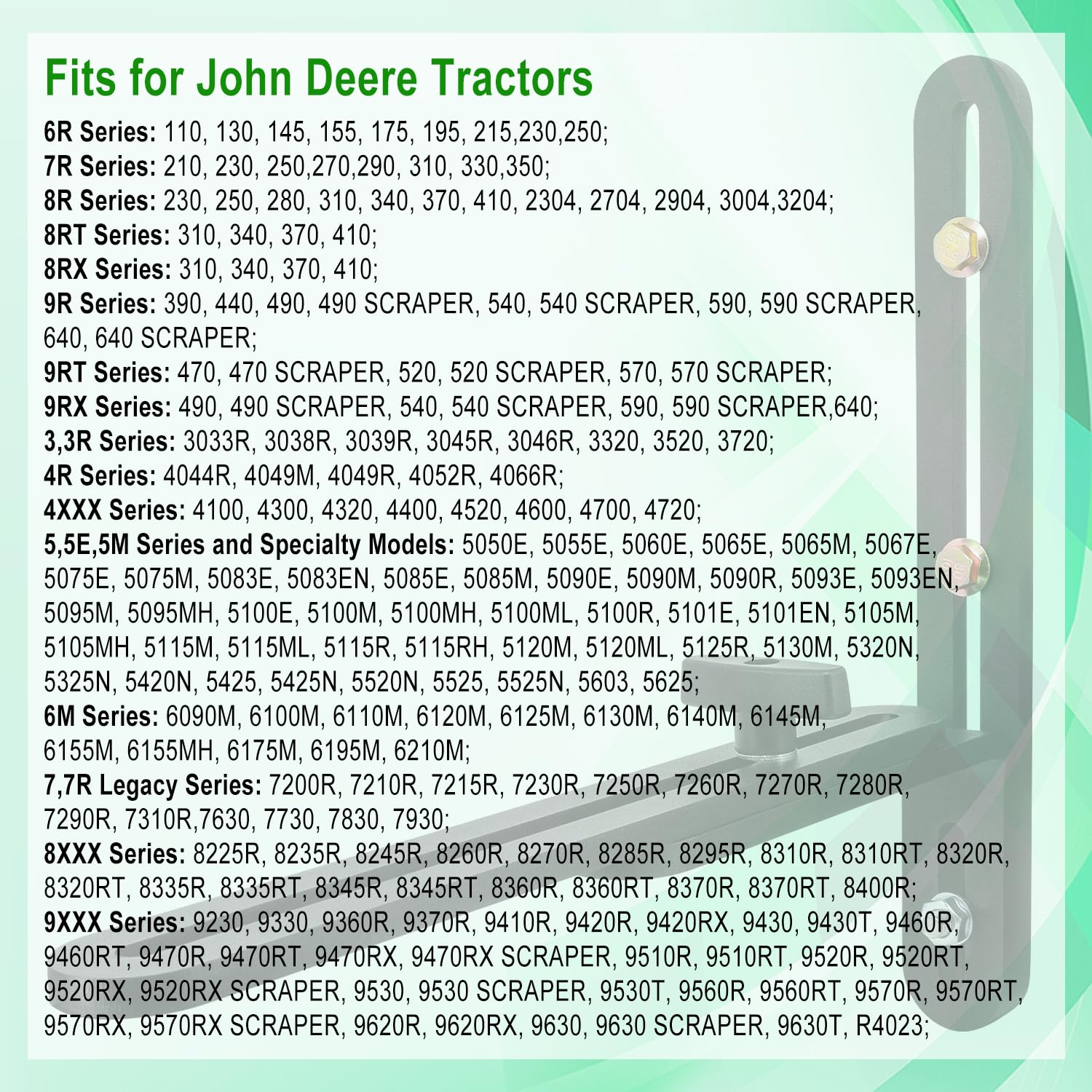RE343680 Accessory Mounting Bracket Kit, Monitors Controls Mounting Bracket Kit Fits for Jo-hn D-eere Tractors 6R, 7R, 8R, 8RT, 8RX, 9R, 9RT, 9RX and Other Series