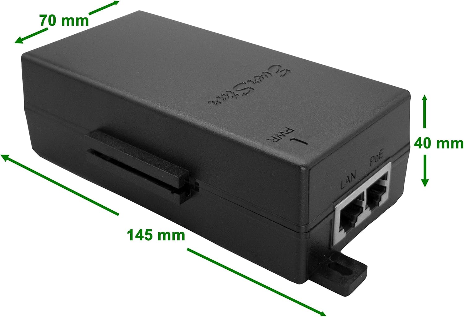 EverStar iPoE-65W55GDM Gigabit | 18-36V DC in | 55VDC/1.18A 65W PoE++ Out | DC-DC Converter + Passive Mode A&B Solar PoE++ Injector for AirFiber AF-24_24HD_5/5U_11FX, AXIS Cameras | Black