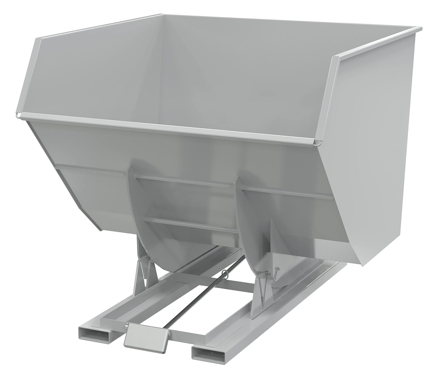 Vestil D-400-HD-GY-MG Steel Heavy Duty Self Dumping Hopper 4 Cubic Yard 6000 Lb. Capacity Machine Gray