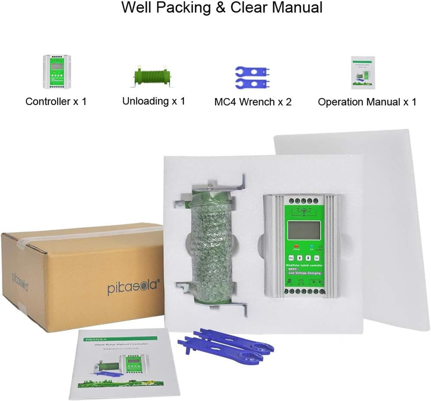 6000W-8000W Wind Solar Hybrid Controller, DC12V 24V 48V Wind Solar Hybrid Controller MPPT Boost Charge Regulator for Lithium Acid Inverters, Solar and Wind,48V
