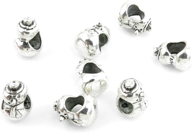 460 Pieces Antique Silver Tone Jewelry Making Charms Findings Fashion Wholesale Supplies Pendant Lots Bulk Supply 794605 Snowman Loose Beads