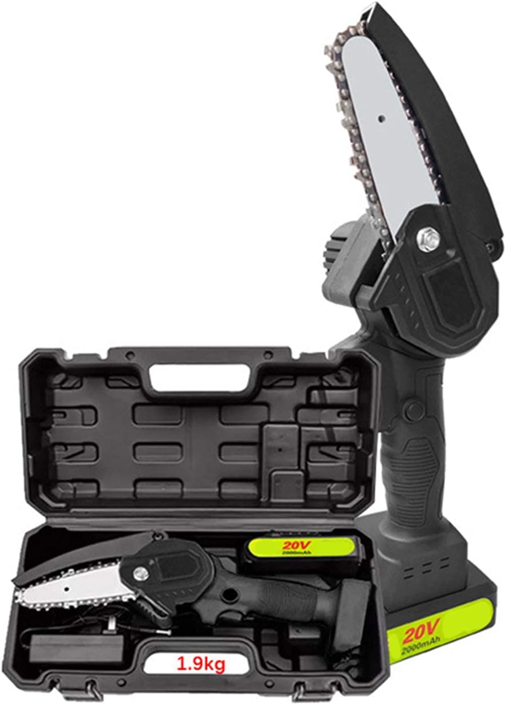 Handheld Chainsaw Cordless, 4Inch Portable Powered Mini Electric Chain Saw, Pruning Shears Chainsaw for Courtyard and GardenTree Branch Wood Cutting