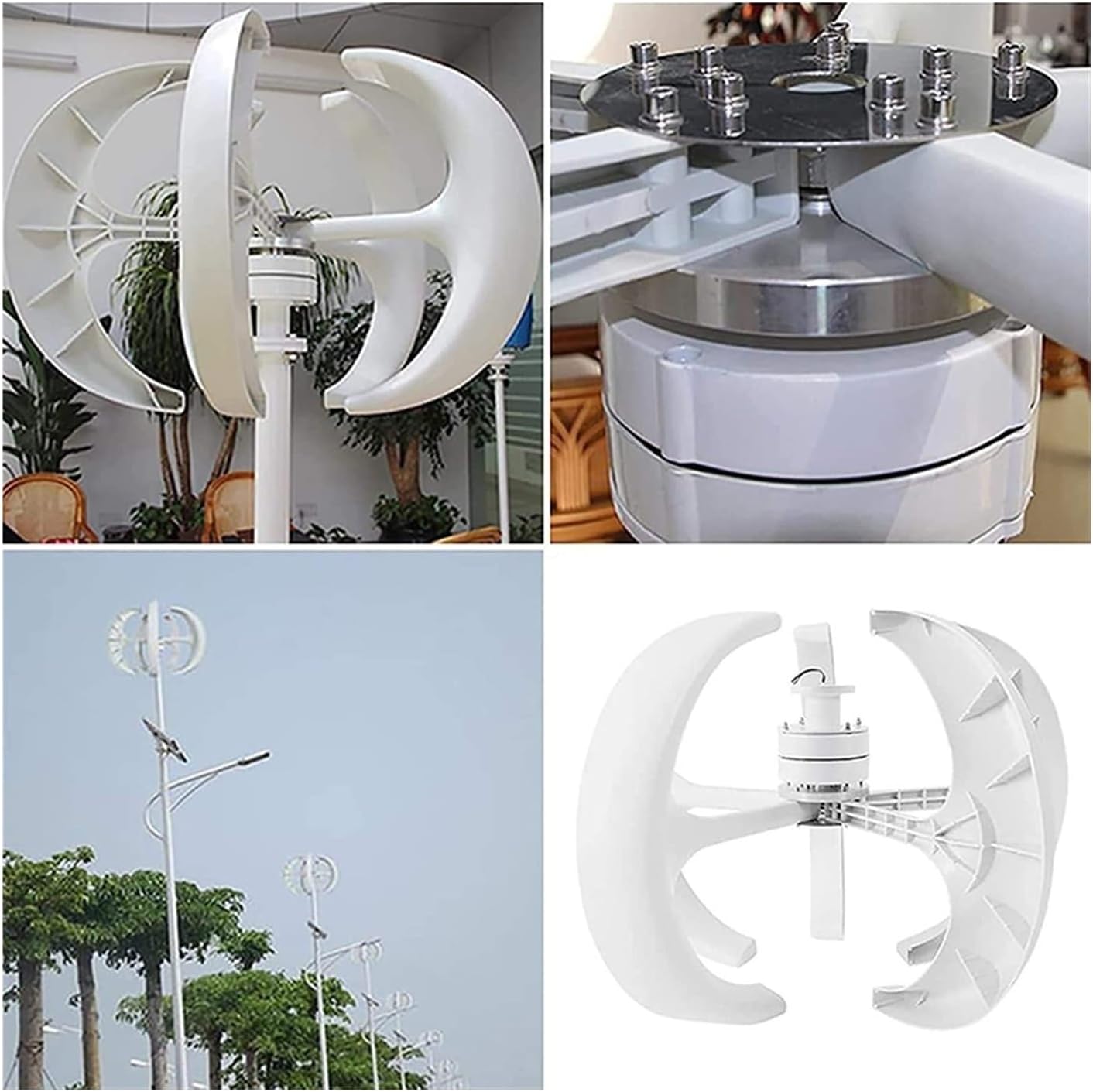 Wind Turbine Generator, 1000W Wind Turbine 12v 24v Vertical Axis Wind Turbine Small Windmill Free Energy Band MPPT Charge Controller For Home for Marine, RV, Home(Blue,WITH MPPT SET_24V)