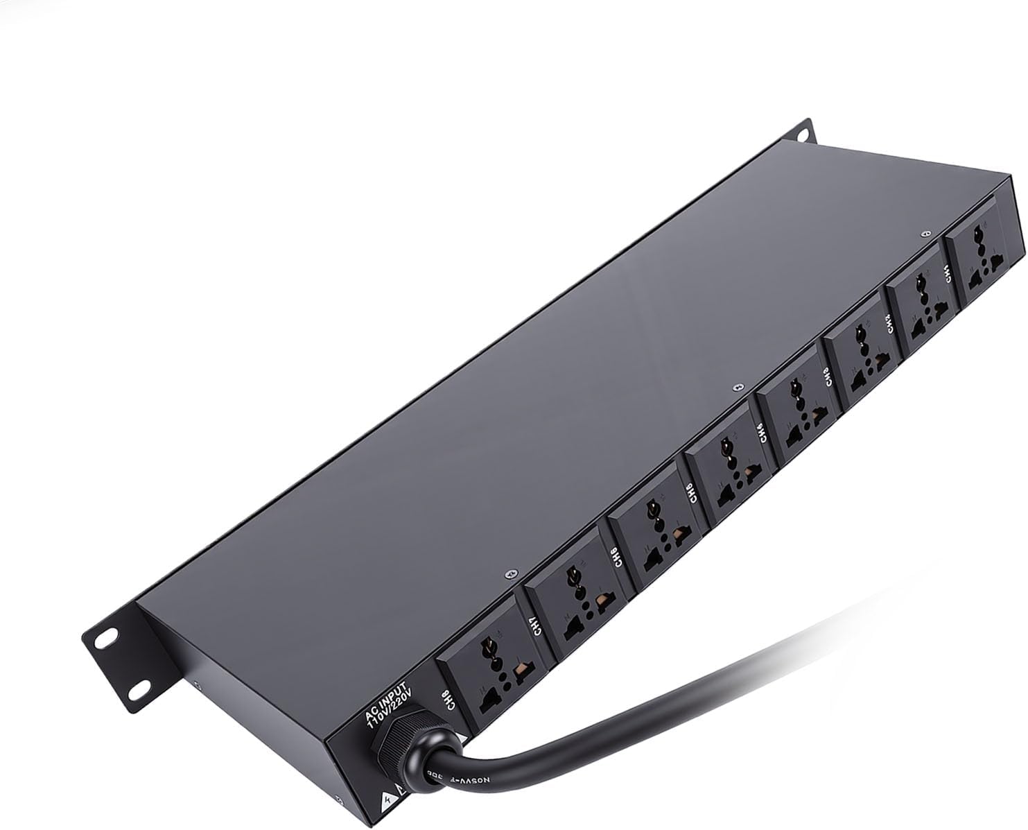 Yunseity 10 Outlet Power Sequencer Conditioner, Rack Mount Audio Digital Power Controller Voltage Regulator with Digital Display for Musical Instruments Electronic Equipment (US Plug)