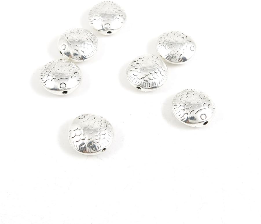 400 Pieces Antique Silver Tone Jewelry Making Charms Findings Fashion Wholesale Supplies Pendant Lots Bulk Supply F1AG0W Fish Loose Beads