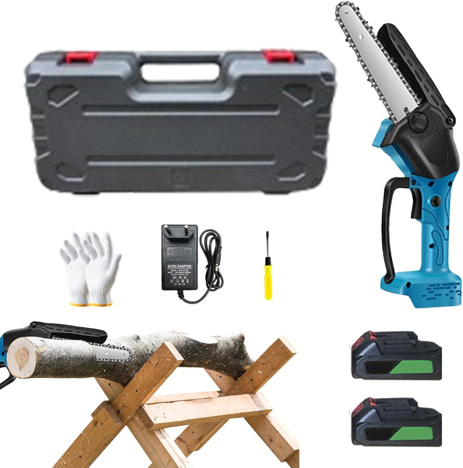 Portable Electric Chainsaw | Lightweight Handheld Battery-Powered Pruning Shears with Ergonomic Handle for Effortless Wood Cutting and Tree Trimming