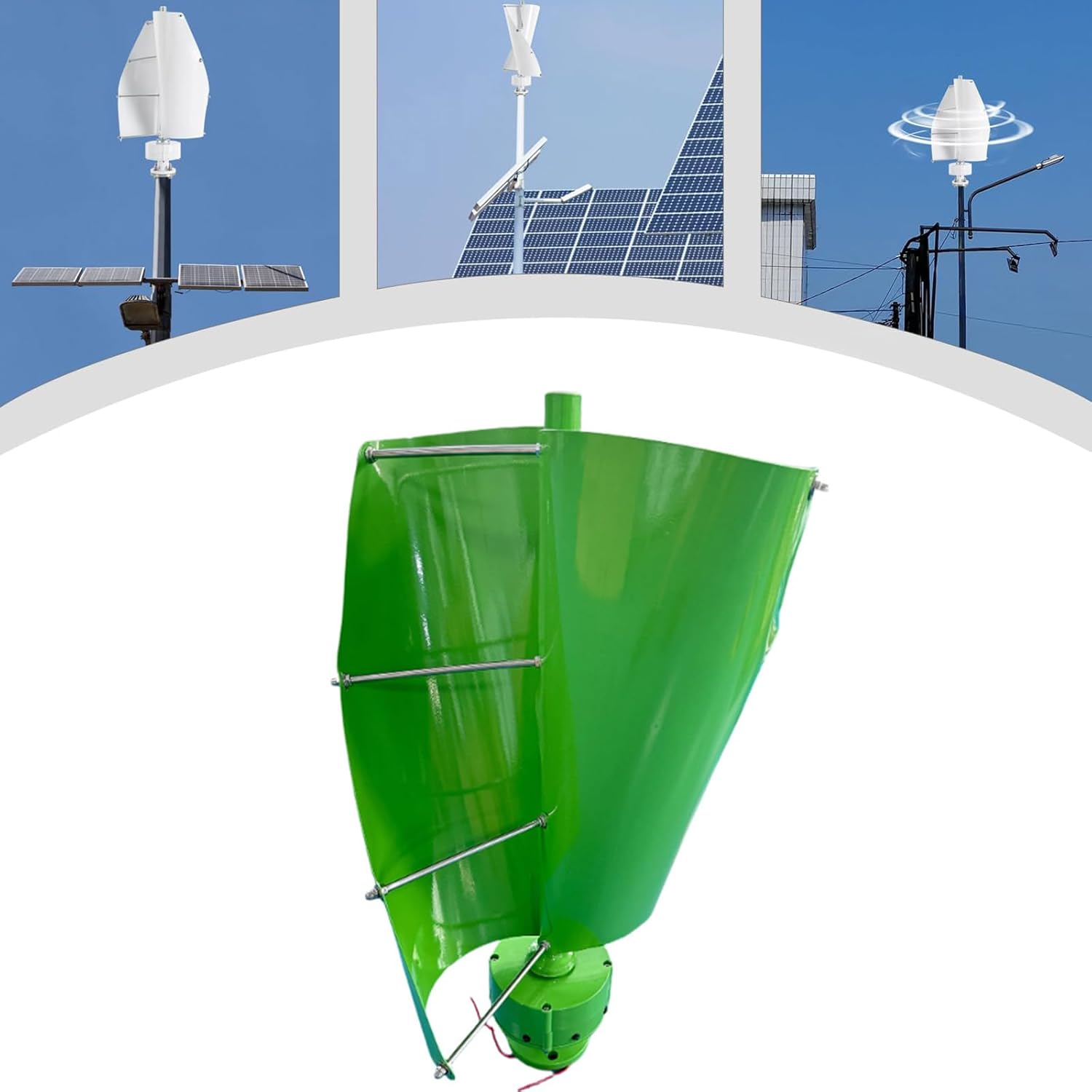 1000W 12V 24V 48V Small Spiral Permanent Maglev Wind Turbine Generator 2 Blades Generator Wind Power Kit Applicable to Wind and Solar Power Generation Systems