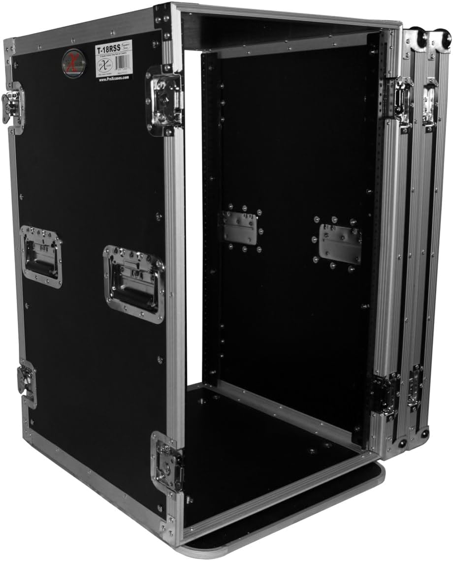 ProX T-18RSS 18U Space Amp Rack Mount ATA Flight Case 19 Inch Depth W-Casters