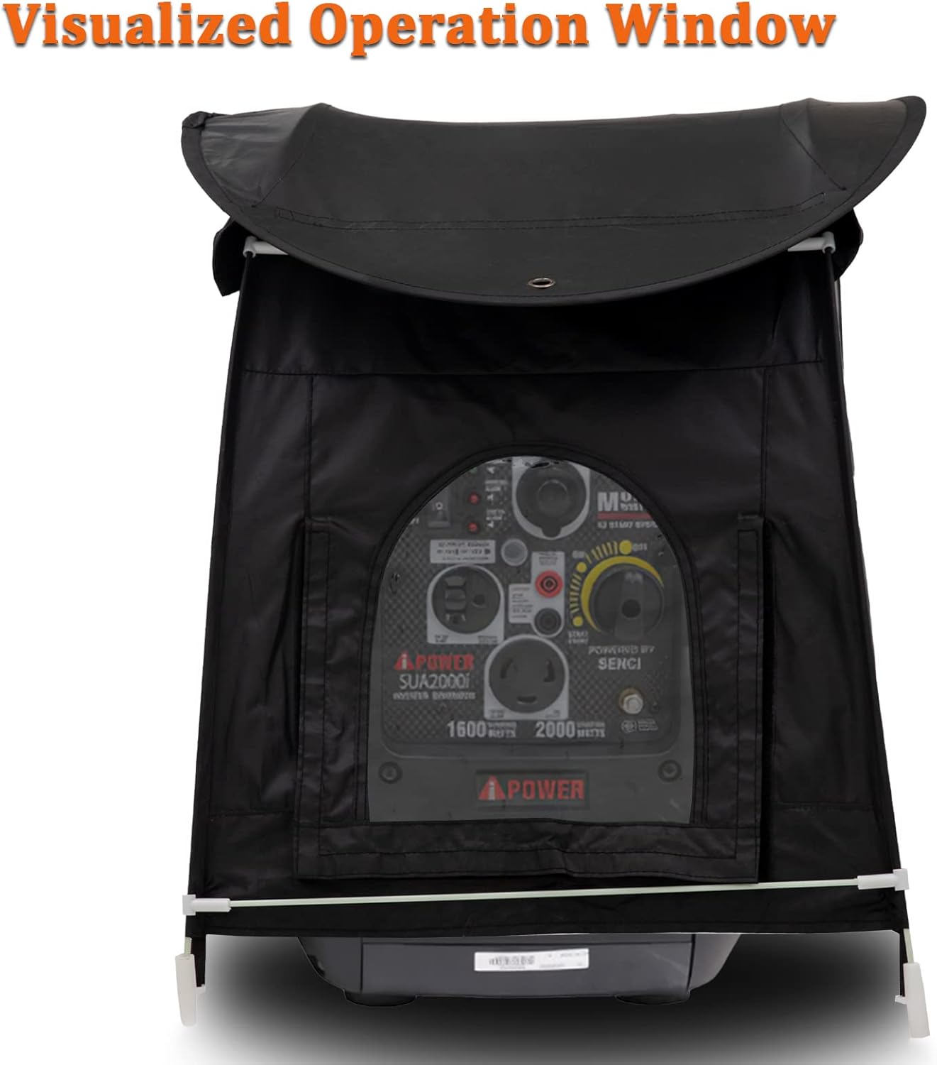 Generator Cover While Running, Portable Waterproof Generator Storage Cover，All-Weather Protection Generator Tent Cover for Most Universal 1000-5500 Watt Inverter Generator (36*20*23in, Black)