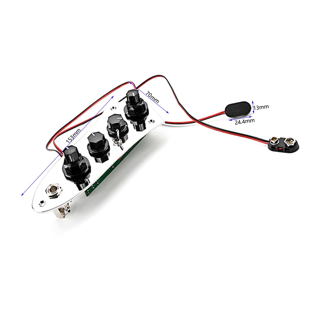 Guitar Part for Open Alnico 5 Jazz JB Bass Loaded Wired Control Plate, for 4/5 String Bass Parts(Color:Four Strings)
