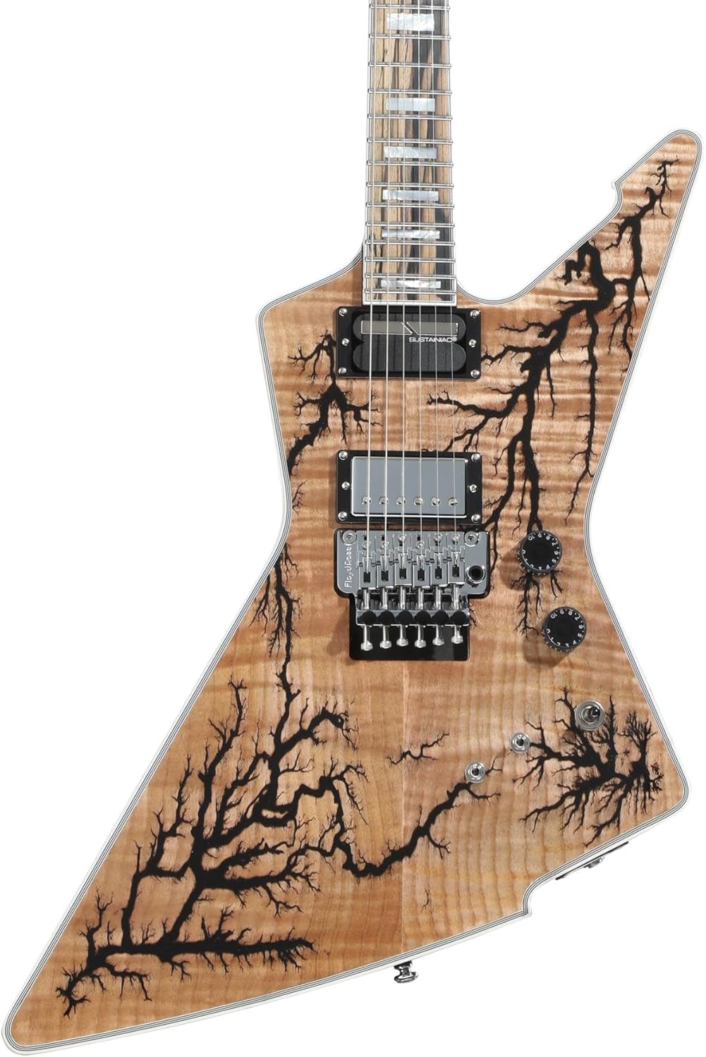 Schecter E-1 FR-S Electro Resin Electric Guitar - Black Electro Resin/Natural