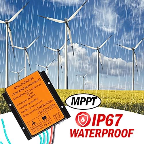 2000W Wind Turbine Charge Controller - Waterproof Regulator for 12V, 24V, 48V Small Wind Generators (100W-2000W) - Automatic Voltage Regulation, Efficient Energy Management