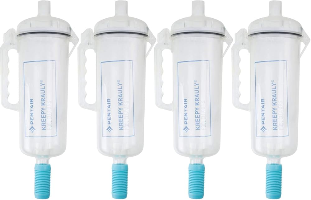 4) Pentair R211084K Clear Leaf Traps with Handle Pool Spa Replacement Cleaner