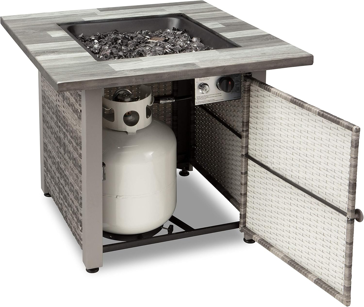 Endless Summer The Kingston 30-Inch Outdoor Propane Gas Fire Pit with Wicker Sides