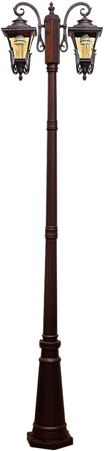 Outdoor Lamp Post Light n Street Lighting IP55 Waterproof Aluminum Glass Landscape Light Double Heads Column Lamp European Garden Lights Outdoor High Pole,