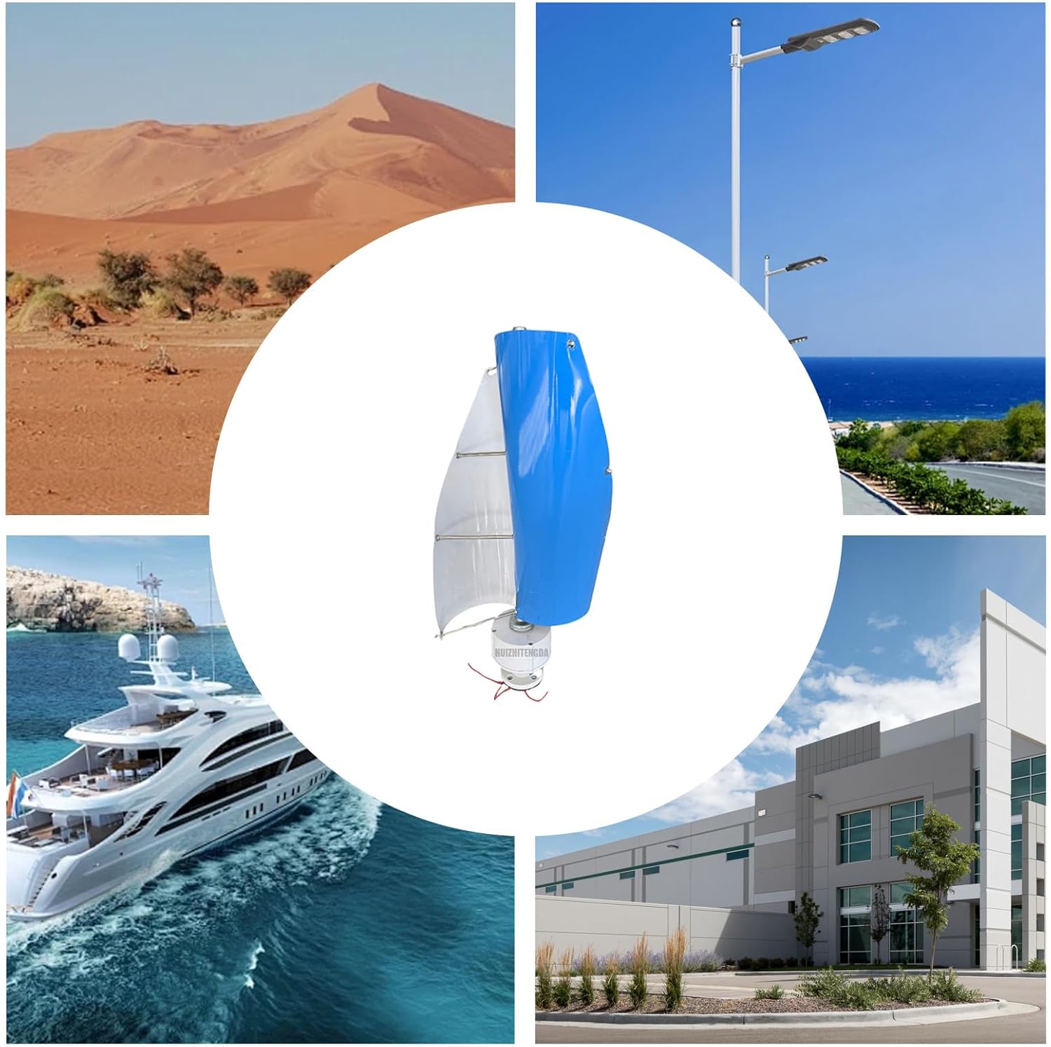 400W Wind Turbine Generator 12V 24V Free Energy 2 Blades Small Wind Power Generator Kit Applicable to Wind and Solar Power Generation Systems