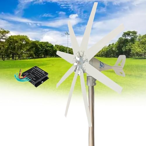 12000W Permanent Magnet Generator - Silent Vertical Wind Turbine with 8 Blades, MPPT Controller, 12V/24V/48V for Marine, RV, Home & Wind Solar Hybrid Systems