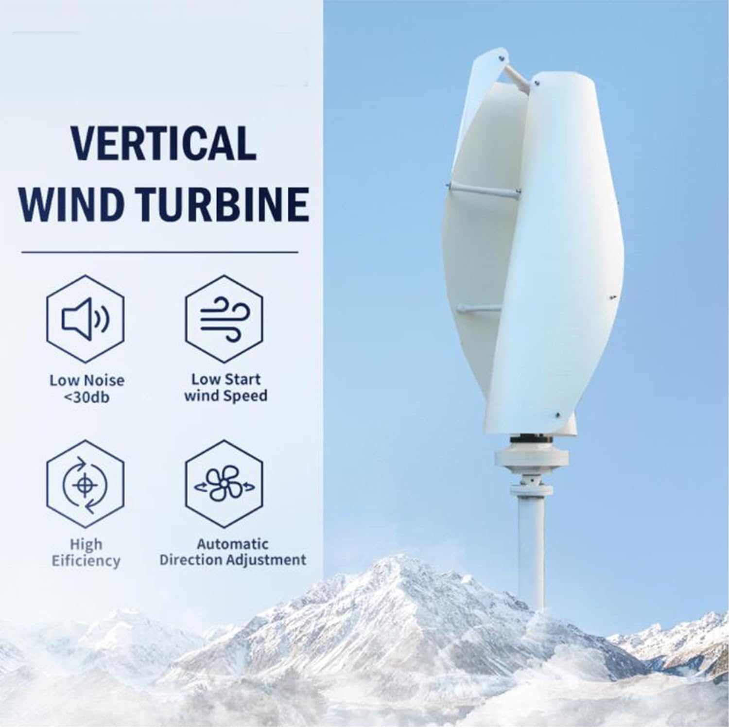 Portable Wind Turbine Waterlily Turbine Wind Power Kit,5000Wgenerator Motor Wind Generator Motor for Wind Turbines + Controller