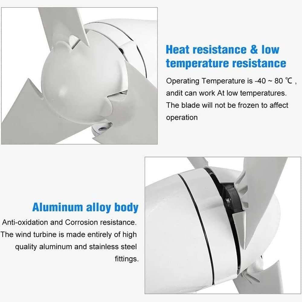 1000W Vertical Wind Turbine Generator - 12V/24V Free Energy Windmill with Controller for Home, Marine, and Off-Grid Charging Solutions