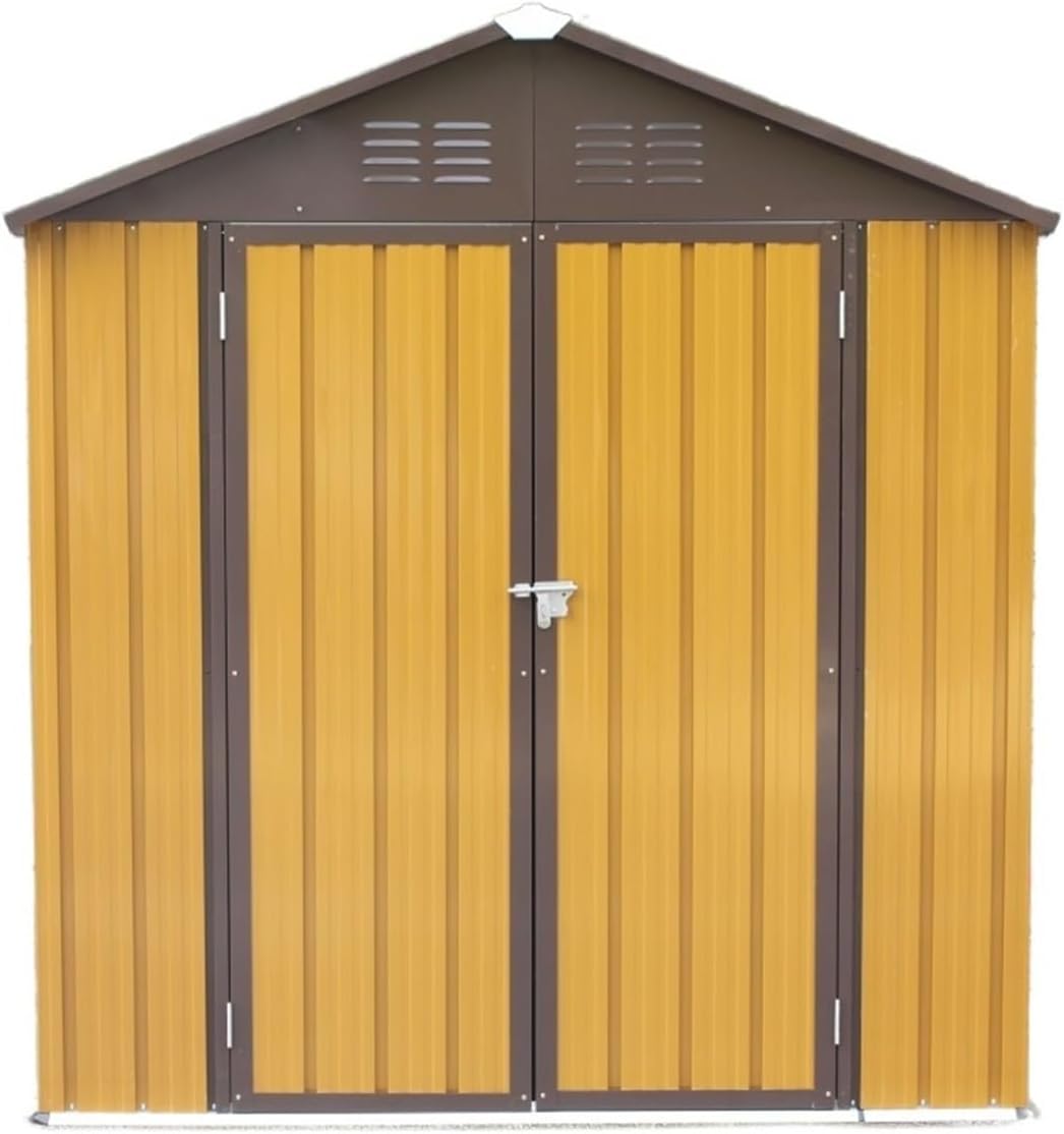 Garden Sheds Storage Shed, Outdoor Galvanized Steel Shed, Outside Garden Tool Storage House with Lockable Door for Patio, Backyard, Lawn Mower Outdoor Storage Sheds
