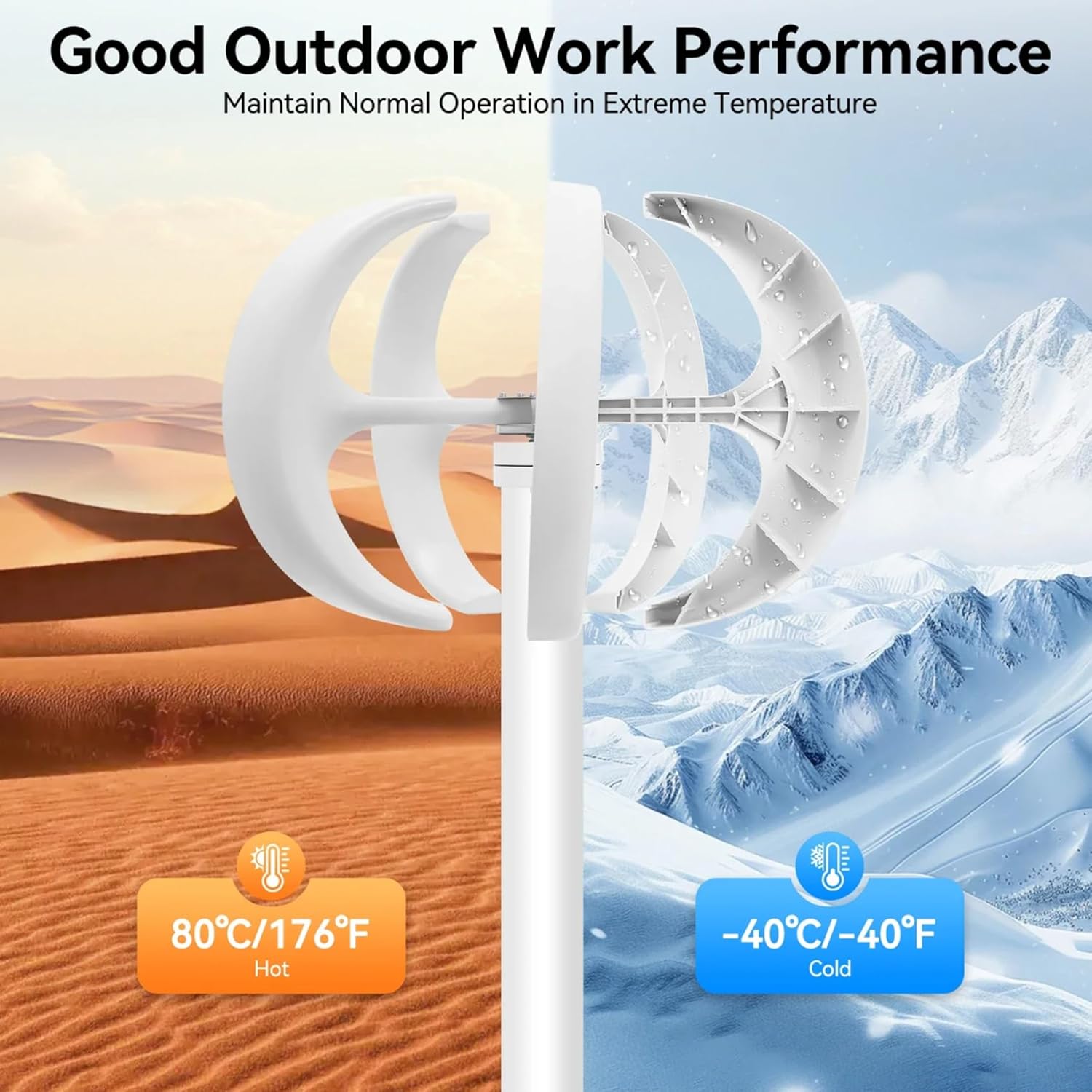 10000W Low Noise Vertical Axis Wind Turbine, 5 Blades 12V/24V 48V 220V Generator Windmill Generate Turbin Complete Set for Home, Boats, Street Lighting