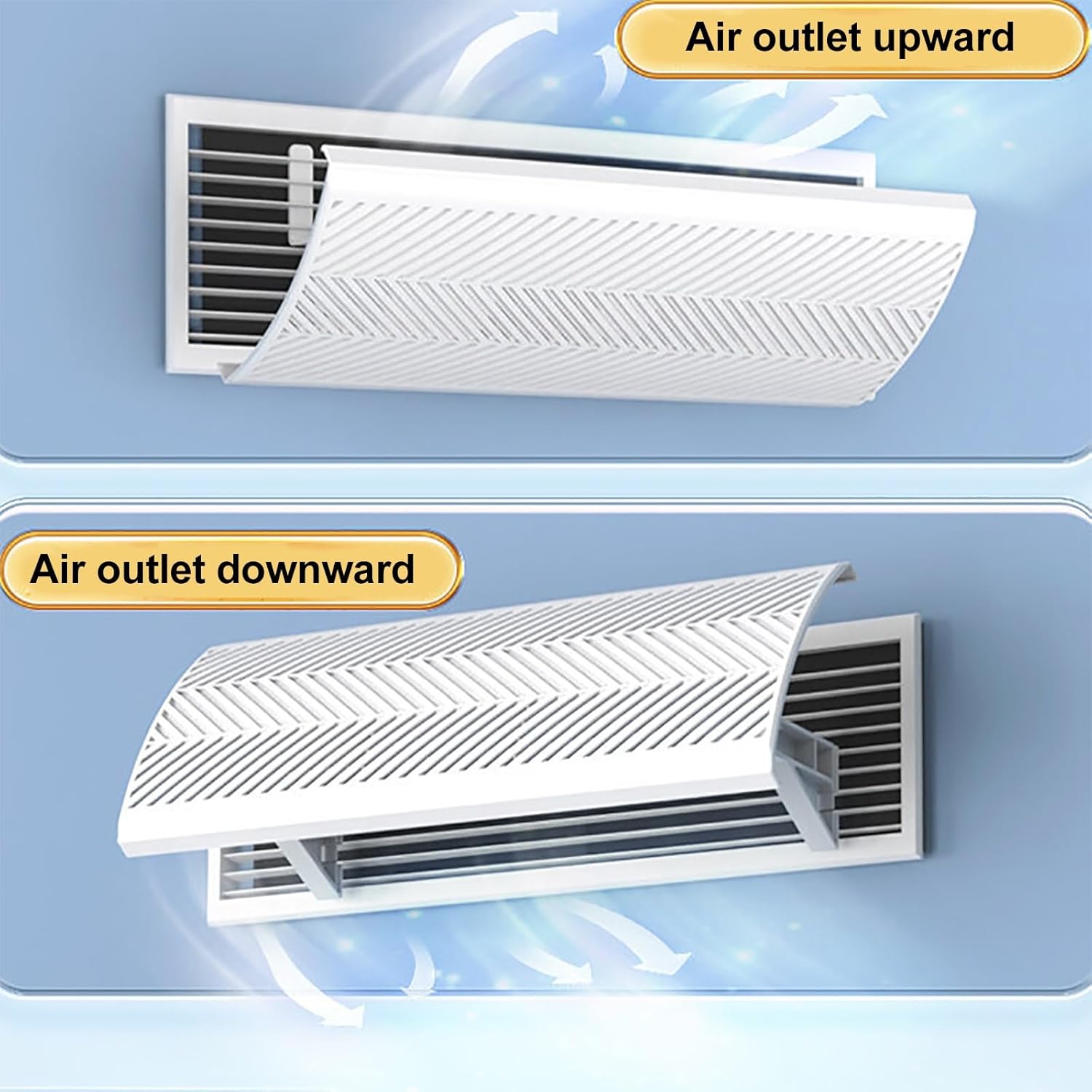 Adjustable Air Conditioner Deflector for Central AC - Universal Vent Cover with 3000 Dense Holes, Anti-Direct Blow Design