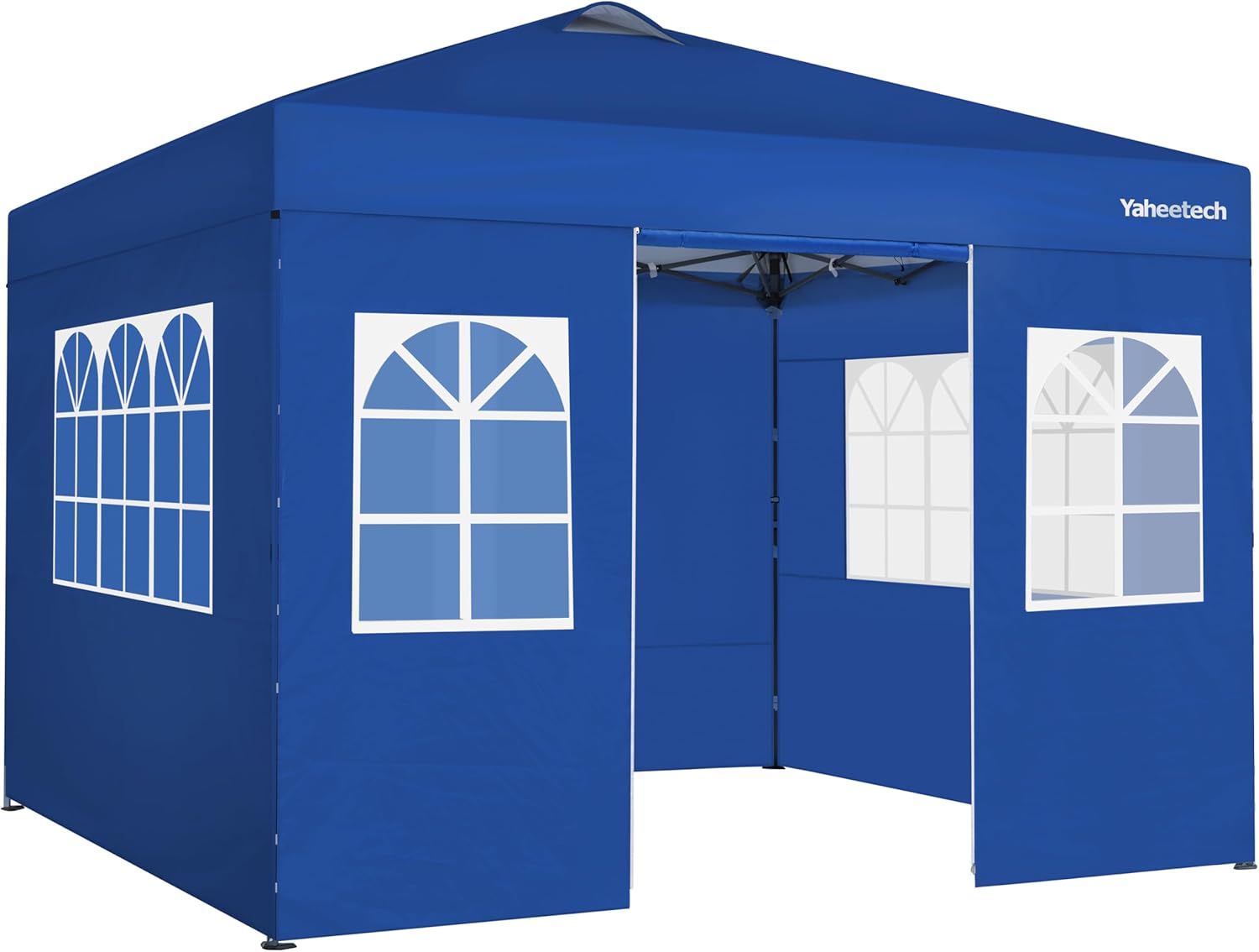 Yaheetech 10x10 FT Pop Up Canopy Tent with 4 Side Walls & One-Push Setup & Roller Bag, Outdoor Heavy-Duty Instant Event Tent for Garden/Wedding/Party, Blue