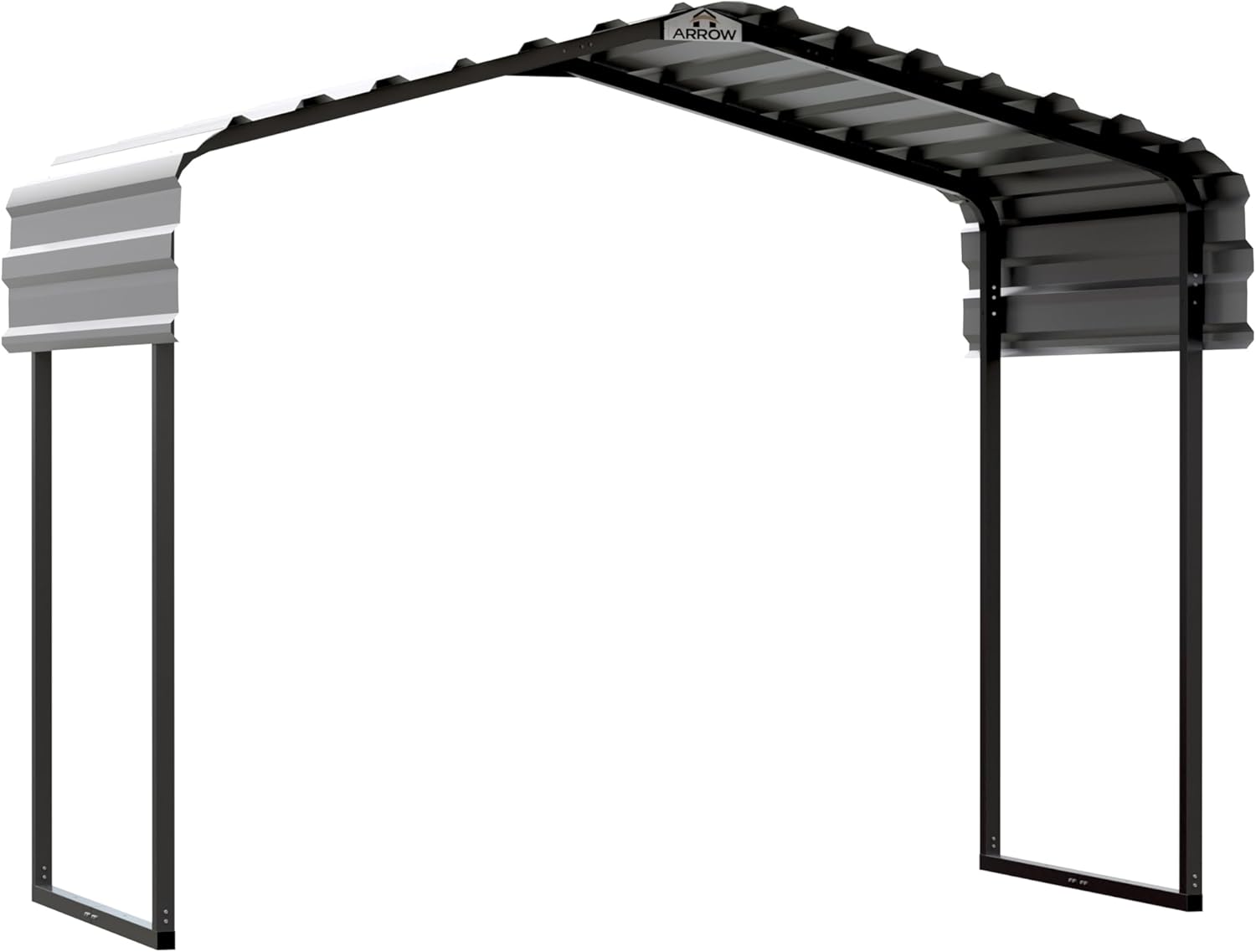 Arrow Metal Canopy, Galvanized Steel Outdoor Awning for Grill, ATV, and Motorcycle Protection, Weather-Resistant Shelter, 10’ x 6’ x 7’, Eggshell