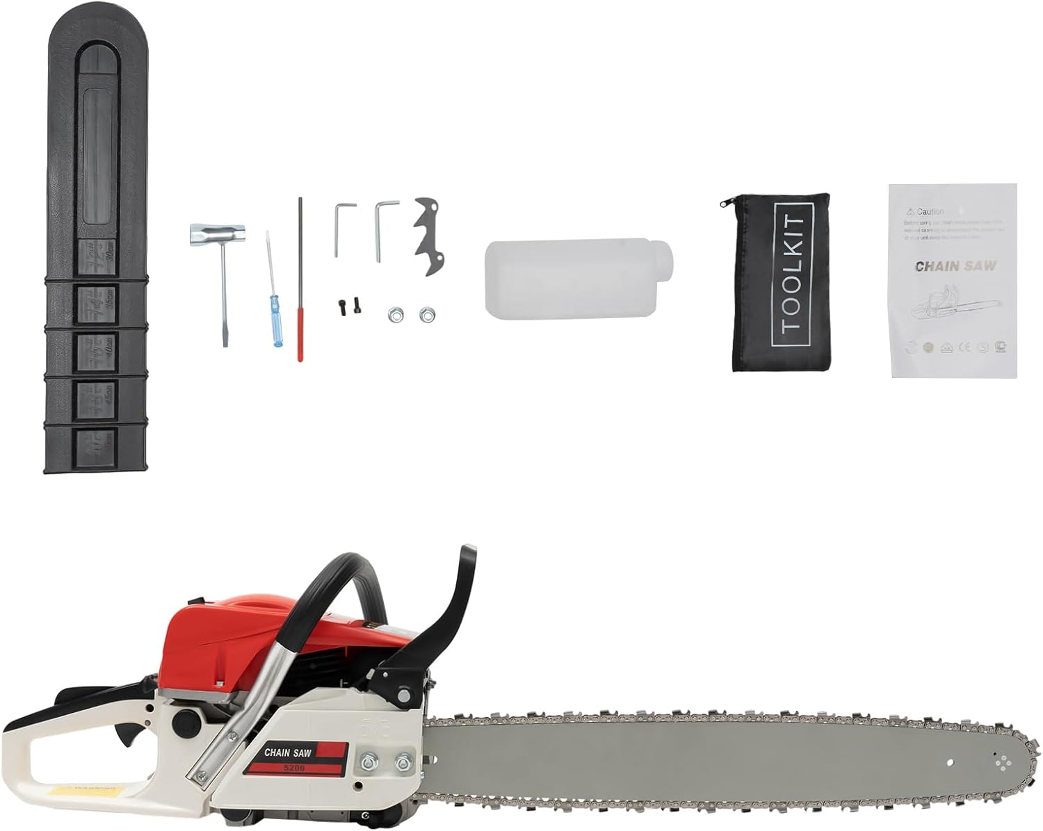 52CC Gas Chainsaws,2 Stroke Power Chain Saws,22 Inch Petrol Gasoline Chain Saw,Single Cylinder,Air-cooled,Hand Pull Start for Forest Harvesting,Cutting Wood,Pruning Branches Pruning Branches Gardening
