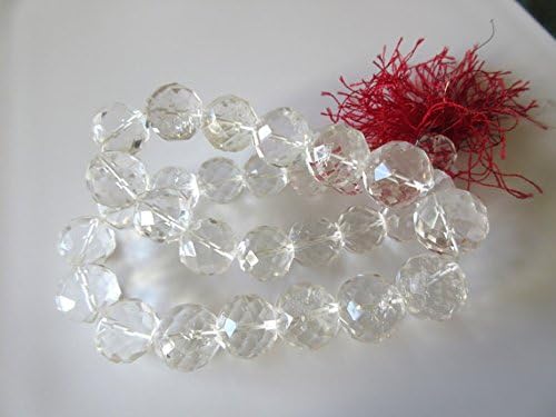 13 inch natural beads strand of 14-20mm faceted round crystal quartz gemstone beads for DIY jewelry - necklace, bracelet, earring, ring.