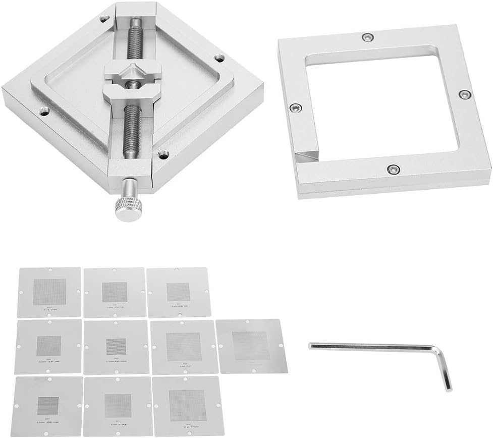 BGA Reballing Rework Station HT 90, Complete DIY Tools for Notebook CPU Phone Digital Products, Adjustable Chip Size, Durable Aluminum Alloy, Universal Fixture for 9 43mm BGA Chi