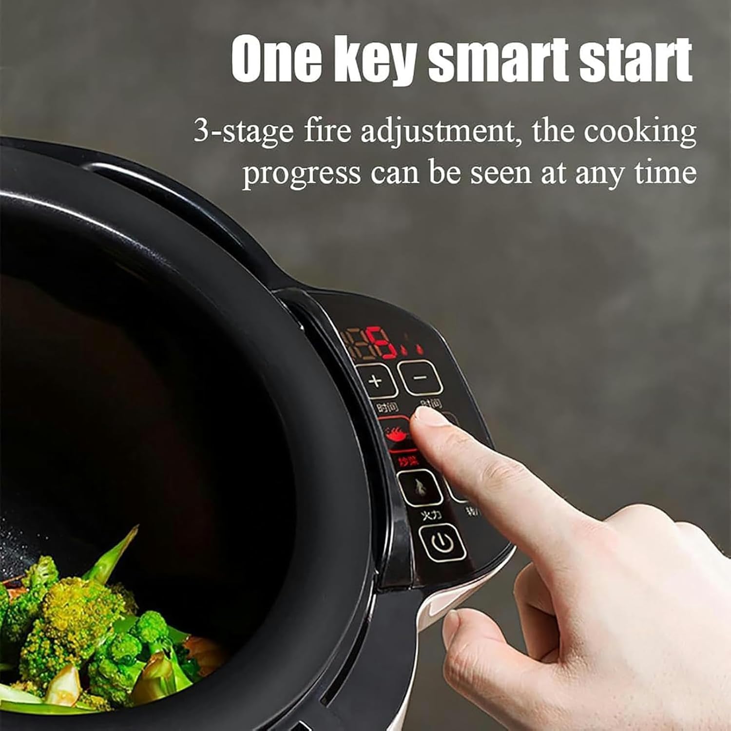 Commercial Food Processor, 6L Automatic Cooking Machine with 360° Rotating and 3D All-Round Heating, Adjustment 3 Gears Firepower and Pot Body, for Home Restaurant