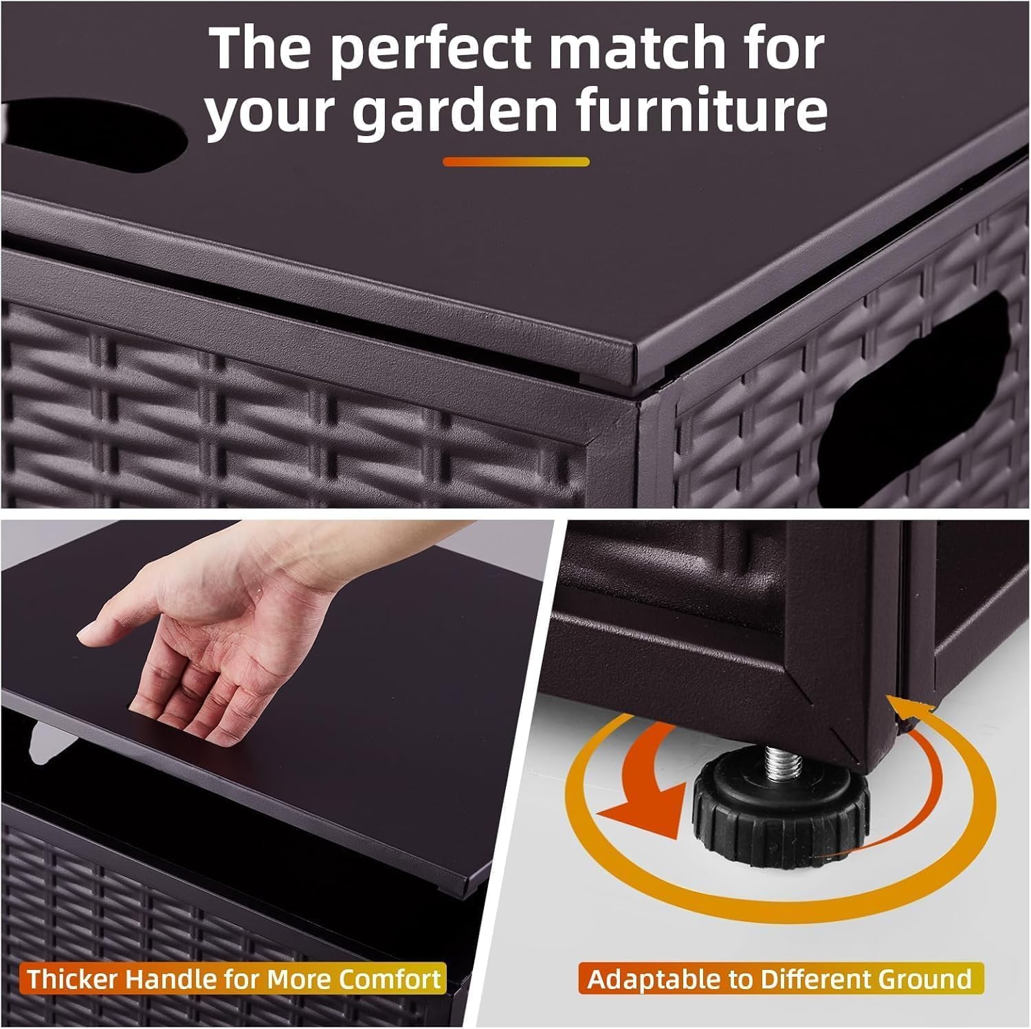 Outdoor Propane Tank Cover,Propane Tank Storage Box for 20Lb Tanks,Weatherproof Gas Tank Storage Side Table,Portable Design with Handles for Gas Fire Pits Grill, Griddle & Stoves