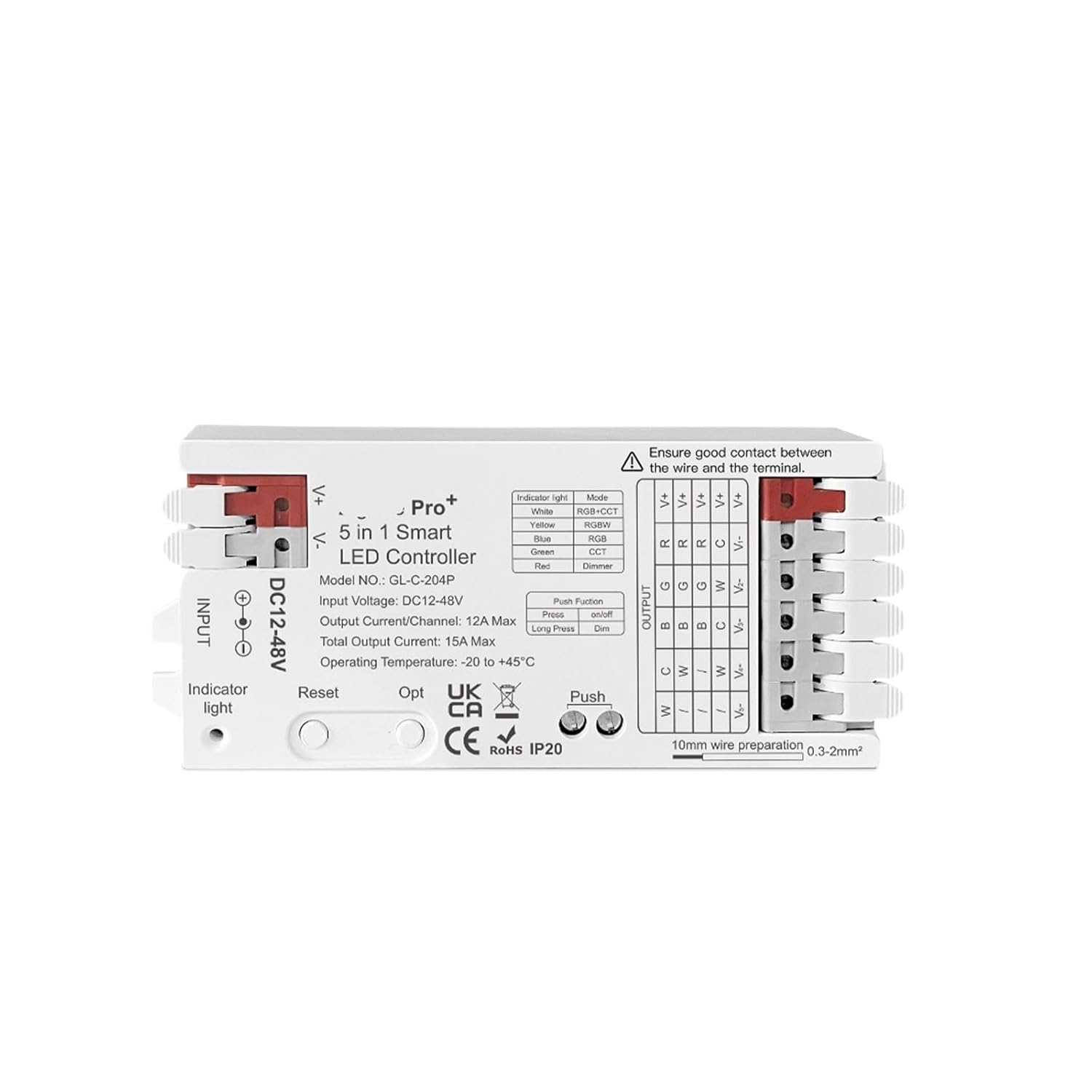 3.0 LED Controller Pro 5 Modes in 1 RCT RGBW RGB CCT Dimmer DC 12-48V 15A Max PWM