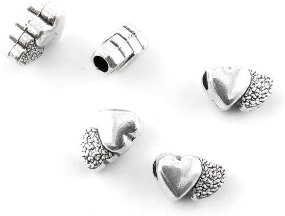 Jewelry Making Charms Antique Silver Tone Color Jewellery Charme Findingss Bulk Wholesale Suppliers Arts Crafts W0SU6 Heart Beads