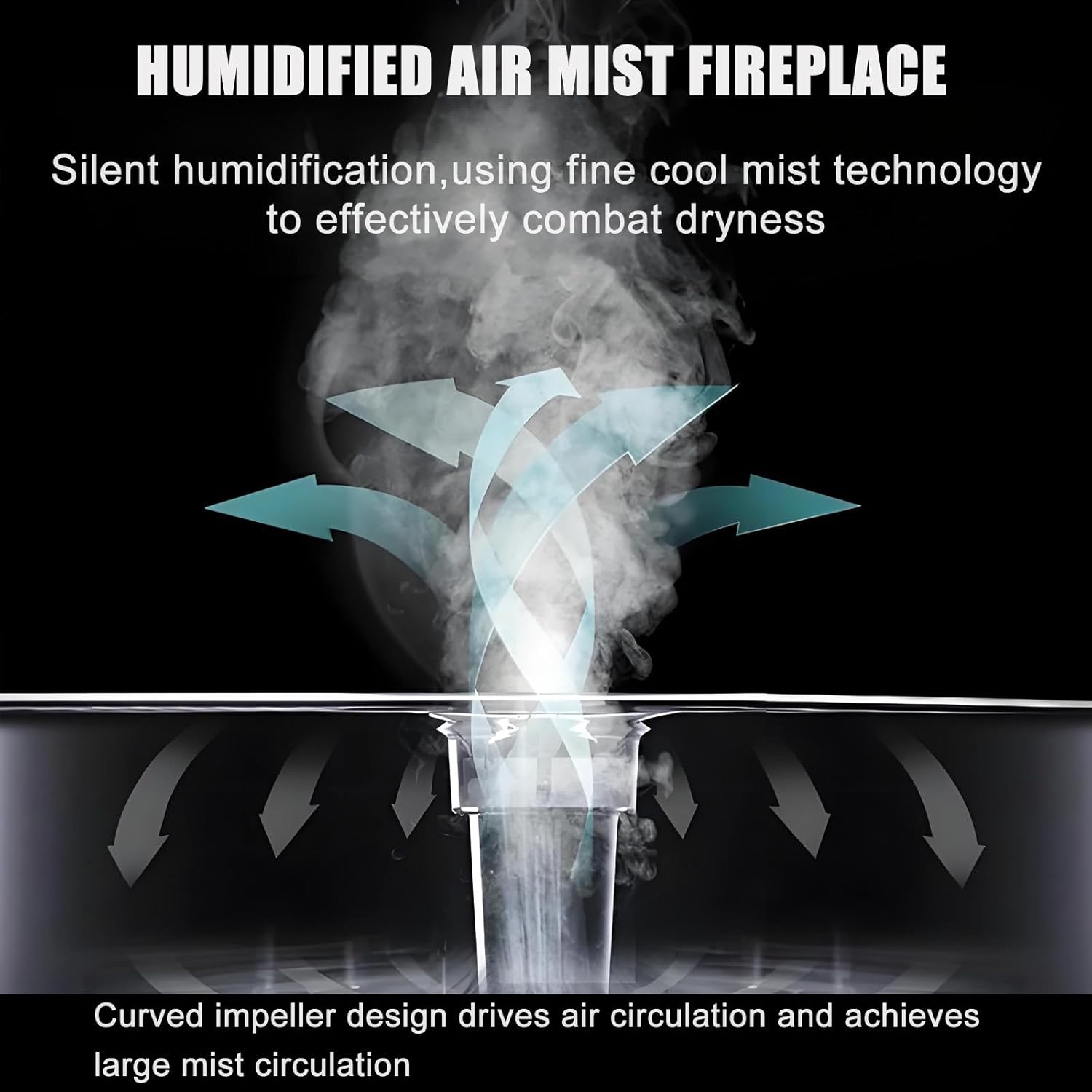 New Atomized Electric Fireplace,70cm-100cm/27.6-39.4 Inches Fireplace for Bedroom, Chiminea Electrica para Sala 3D Simulated Touchable Steam Flame with 7 Flame Colors 100cm/39.4in