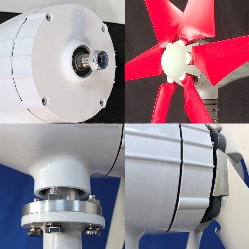 Wind Turbine Generator, 6 Blades Wind Generator with Controller, 12V 24V 48V Windmill Generator Suit for Hybrid Solar Wind System